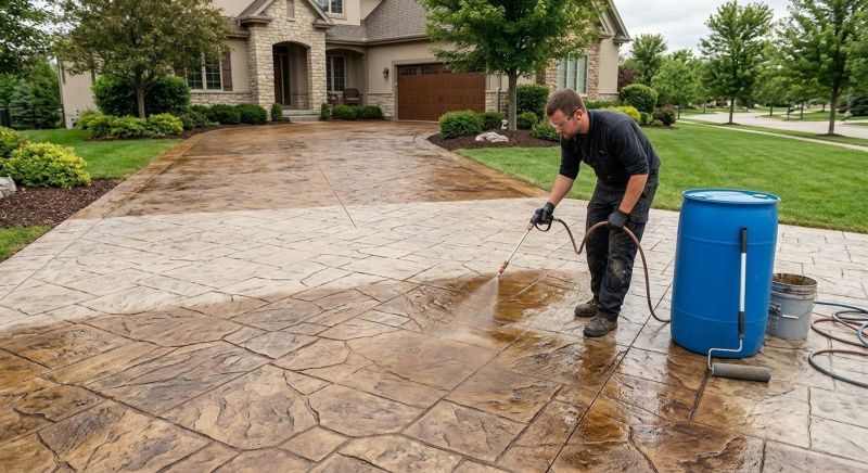Concrete Driveway Refinishing in Dallas, TX