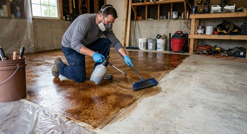 Stained Concrete Installation in Dallas, TX