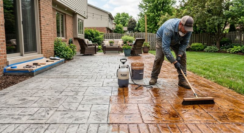 Stamped Concrete Staining in Corpus Christi, TX